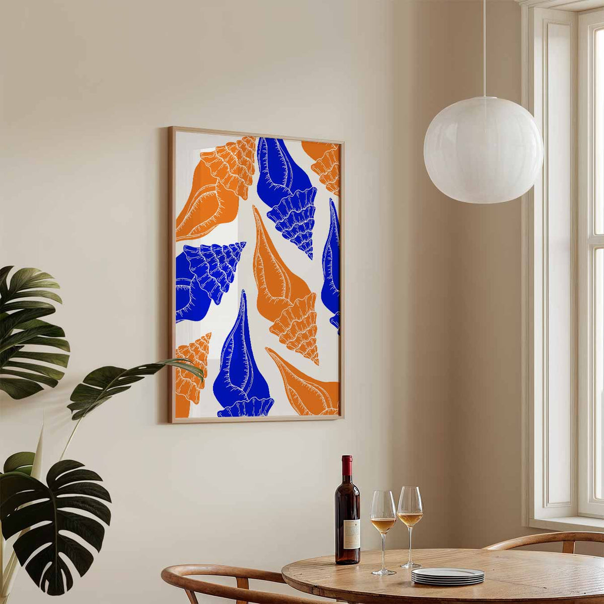 Strandgevoel Schelpenposter – zeedieren poster in staand formaat