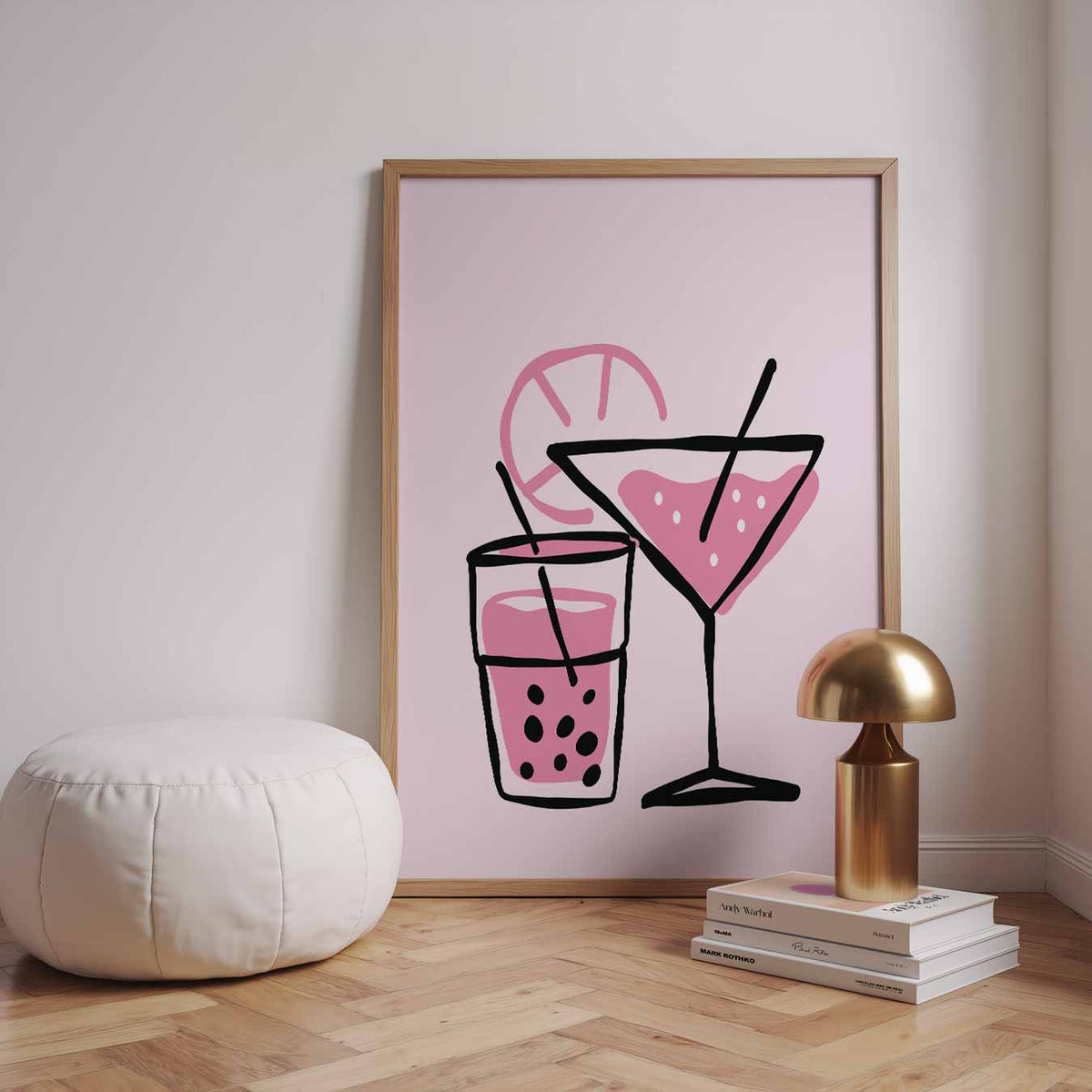 Tropische Cocktail Illustratie – staande zomer wanddecoratie van WallArtistic