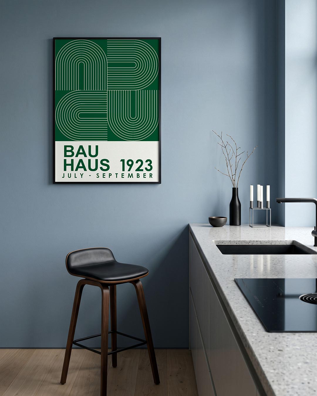 – geometrische Bauhaus poster in staand formaat
