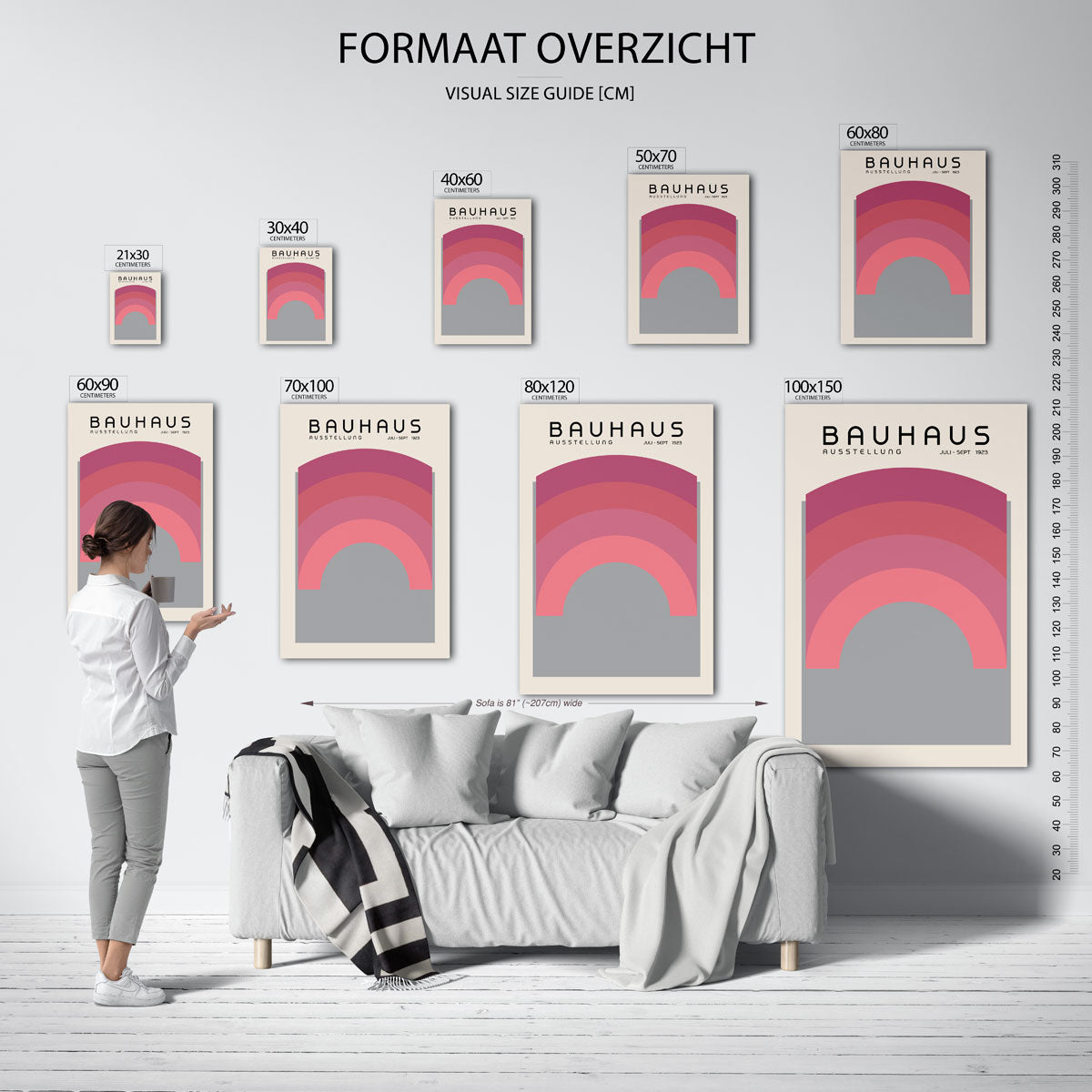 Vorm en kleur – geometrische poster in Bauhaus-stijl van WallArtistic