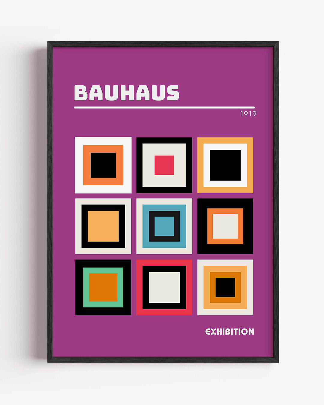 Vorm en kleurvlakken – staande Bauhaus poster als wanddecoratie