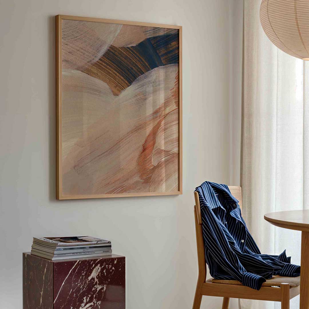 Abstracte penseelstreken – artistieke poster in staand formaat