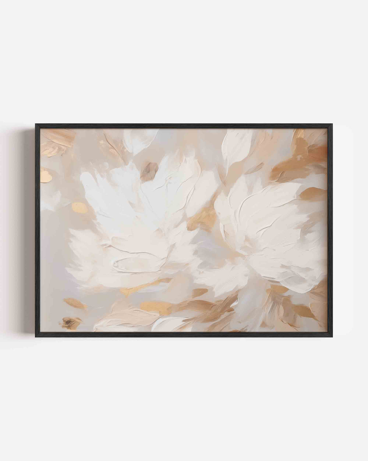 Abstracte beige en witte – bloemen landscape poster als wanddecoratie