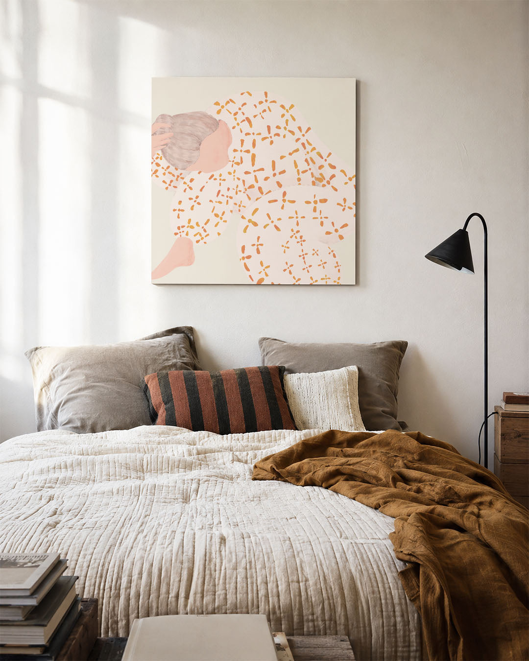 Abstract kunstwerk – detailweergave – een abstract kunstwerk met donkere tinten en een rustige visuele opbouw.