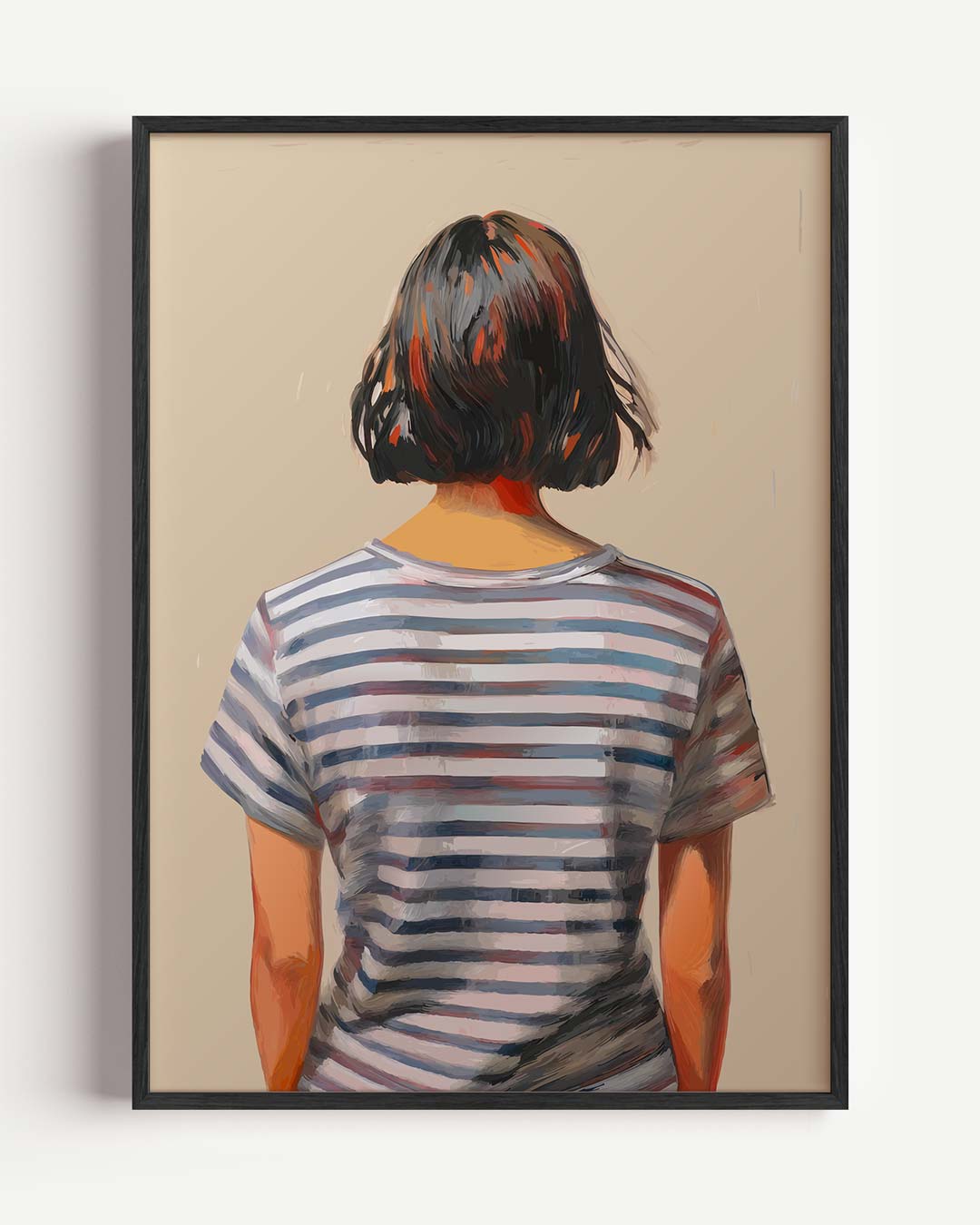 Strepen en Stijl – zomer portret poster als wanddecoratie