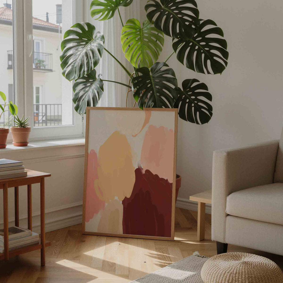 Abstracte vormen – moderne illustratie als portret poster