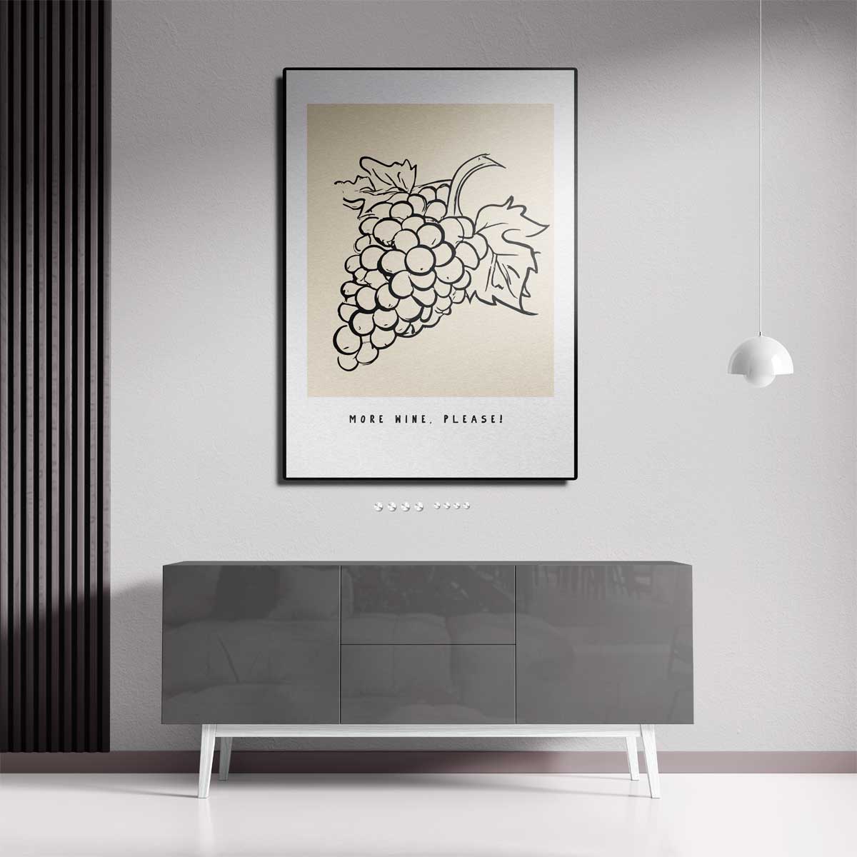 More Wine, Please! – staande wandkunst voor woonkamer of interieur