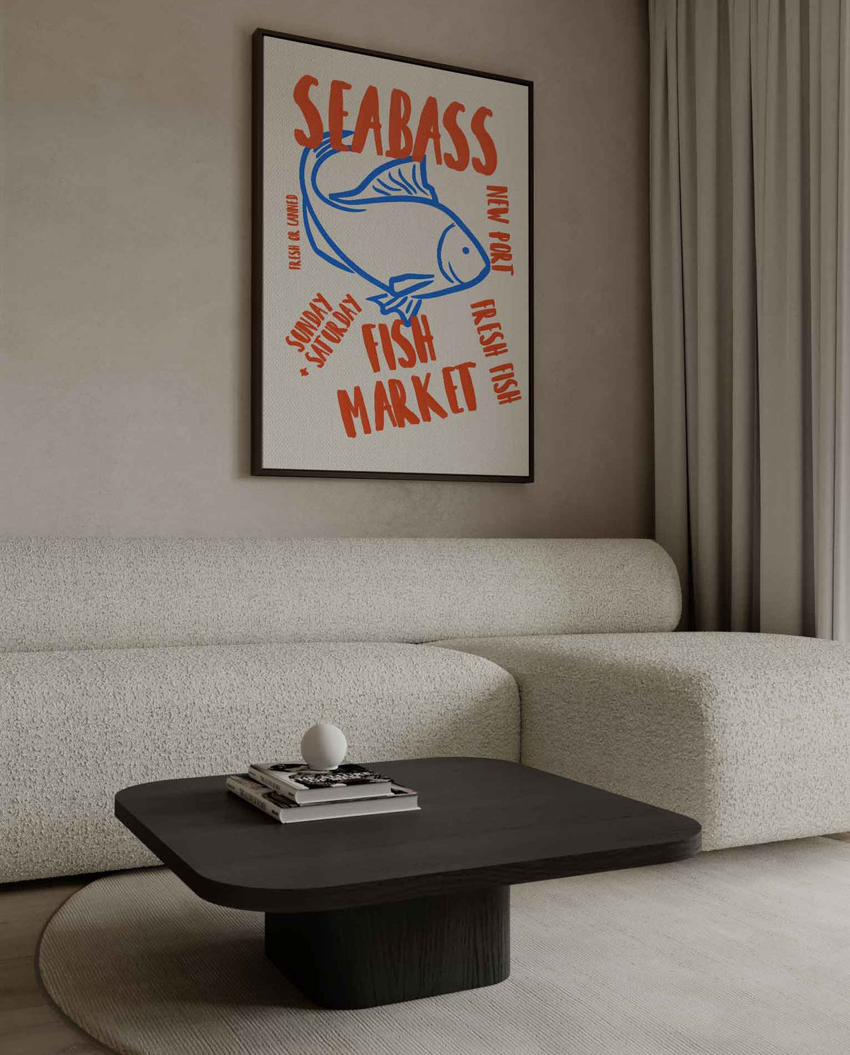Vismarkt Poster – dibond wanddecoratie in staand formaat