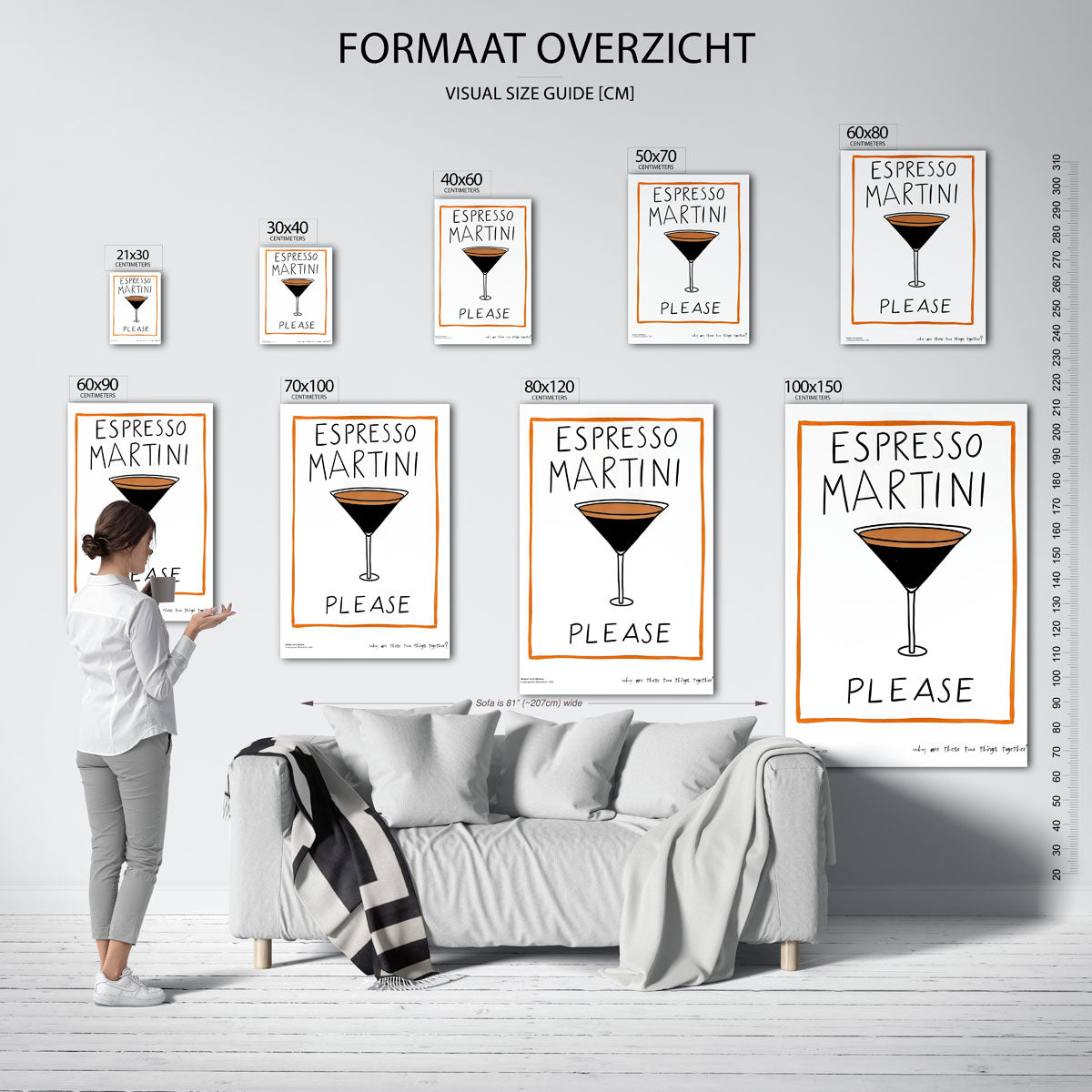 Espresso martini please – staande muurposter met Pop Art uitstraling