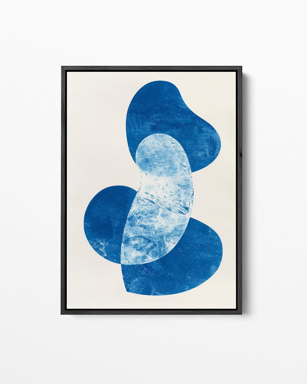 Organische blauwe vormen – staand wanddecoratie kunstwerk