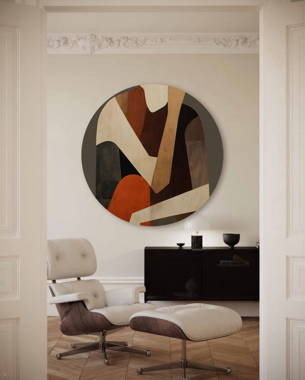 Abstracte figuur – moderne abstracte muurcirkel voor aan de muur