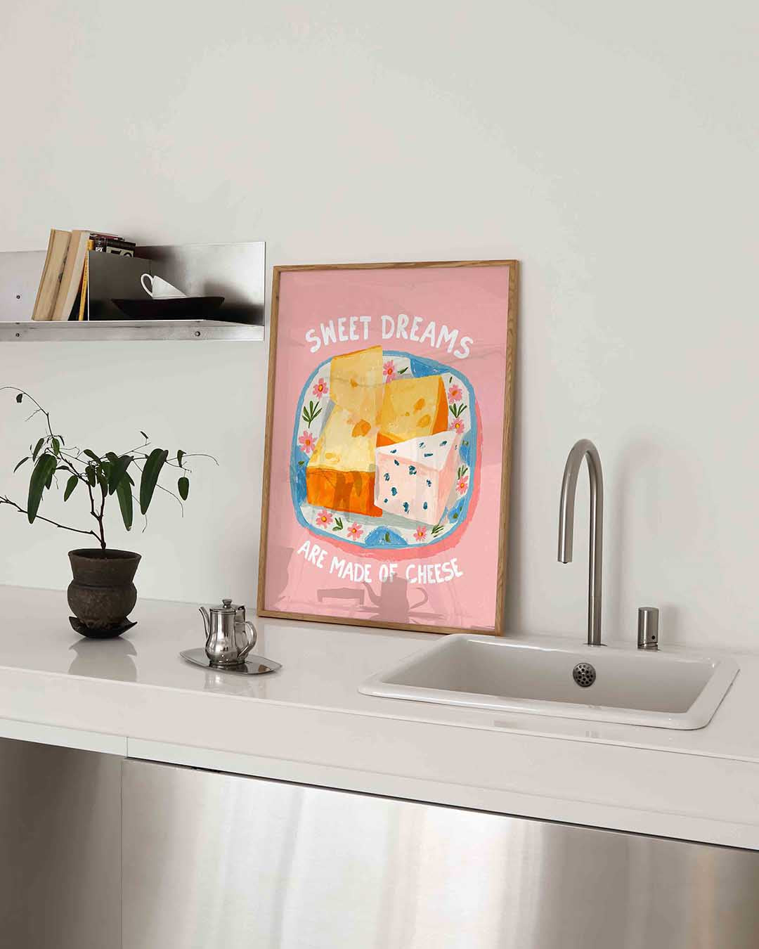 Kaas op bord – keukenposter in staand formaat
