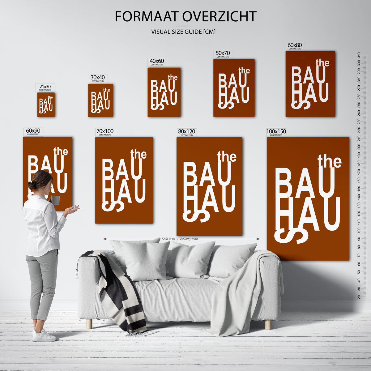 Typografische compositie – Bauhaus poster als moderne geometrische wanddecoratie