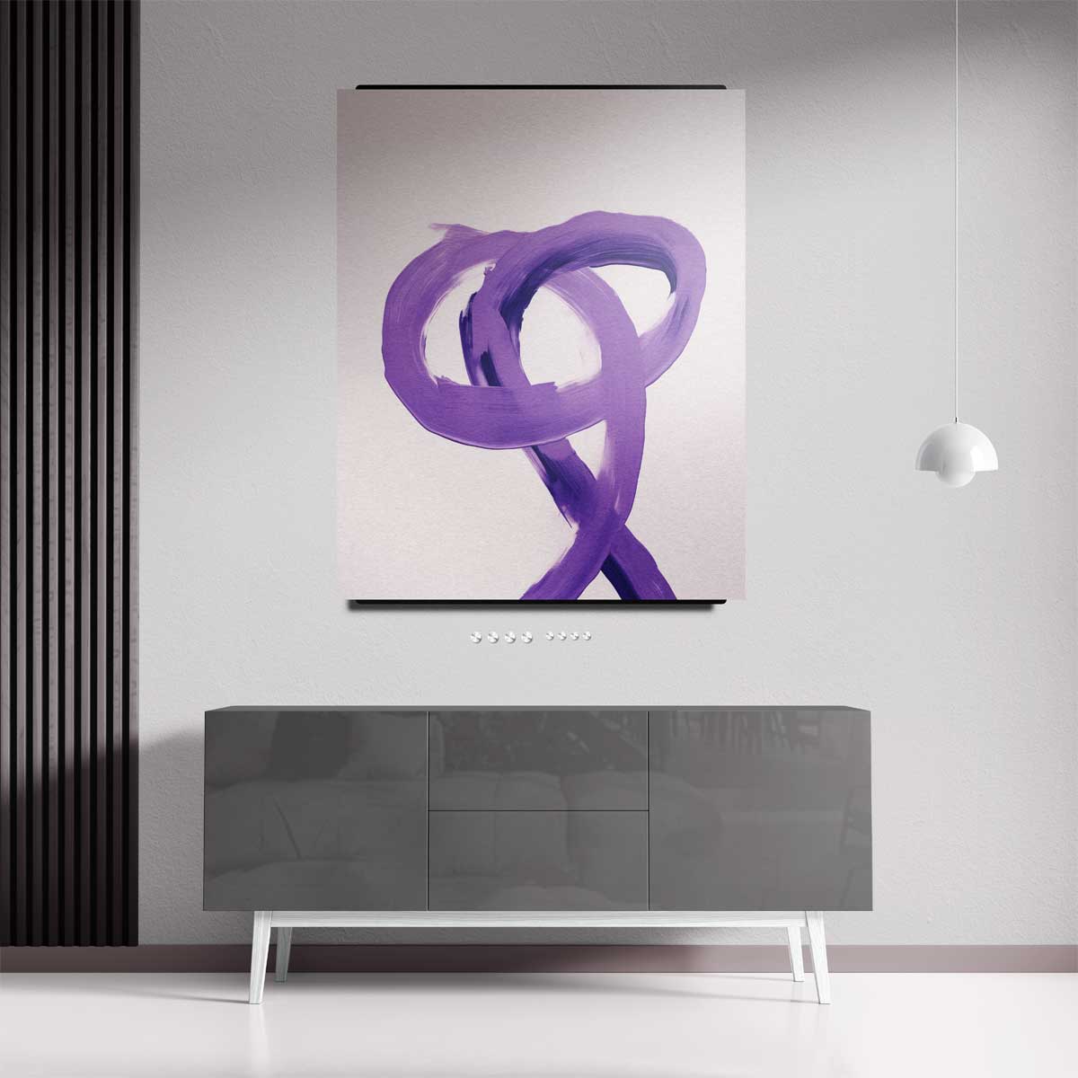 Dans van Paarse Strokes – staand kunstwerk voor modern interieur