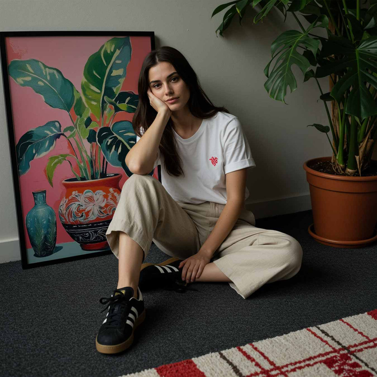 Botanische kunstprint – staande muurposter met bloemen