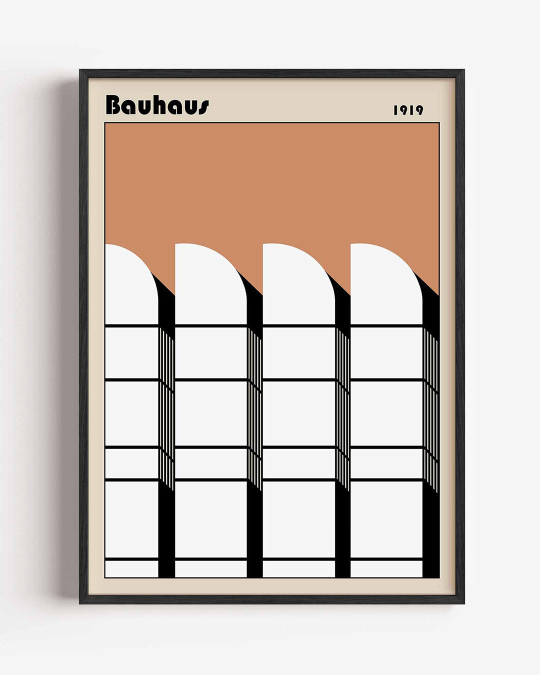 Vorm en balans – staande Bauhaus poster als wanddecoratie