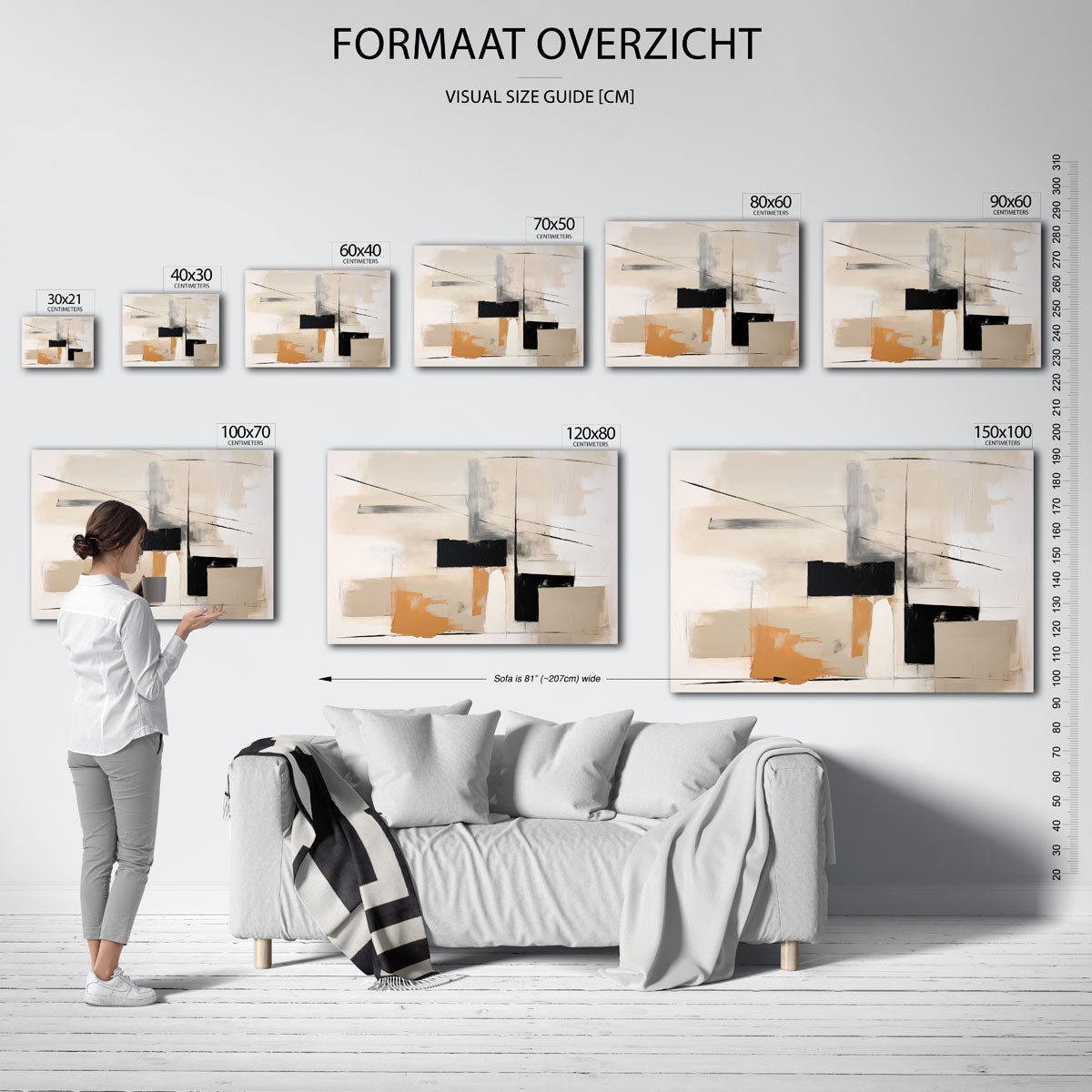 Abstracte vormen – liggende muurposter met abstracte vormen