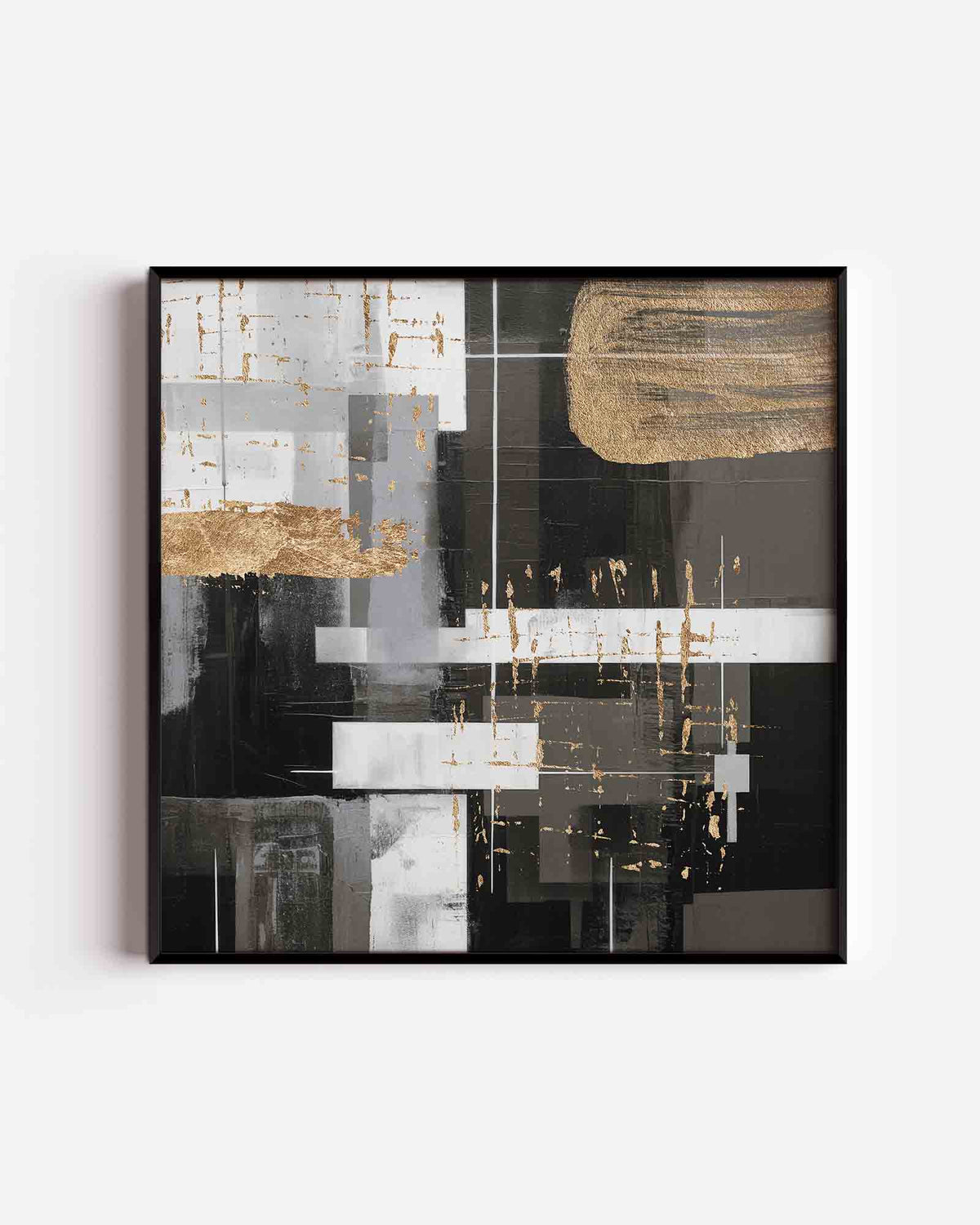 Abstracte gouden accenten – zacht abstracte vierkante poster als wanddecoratie