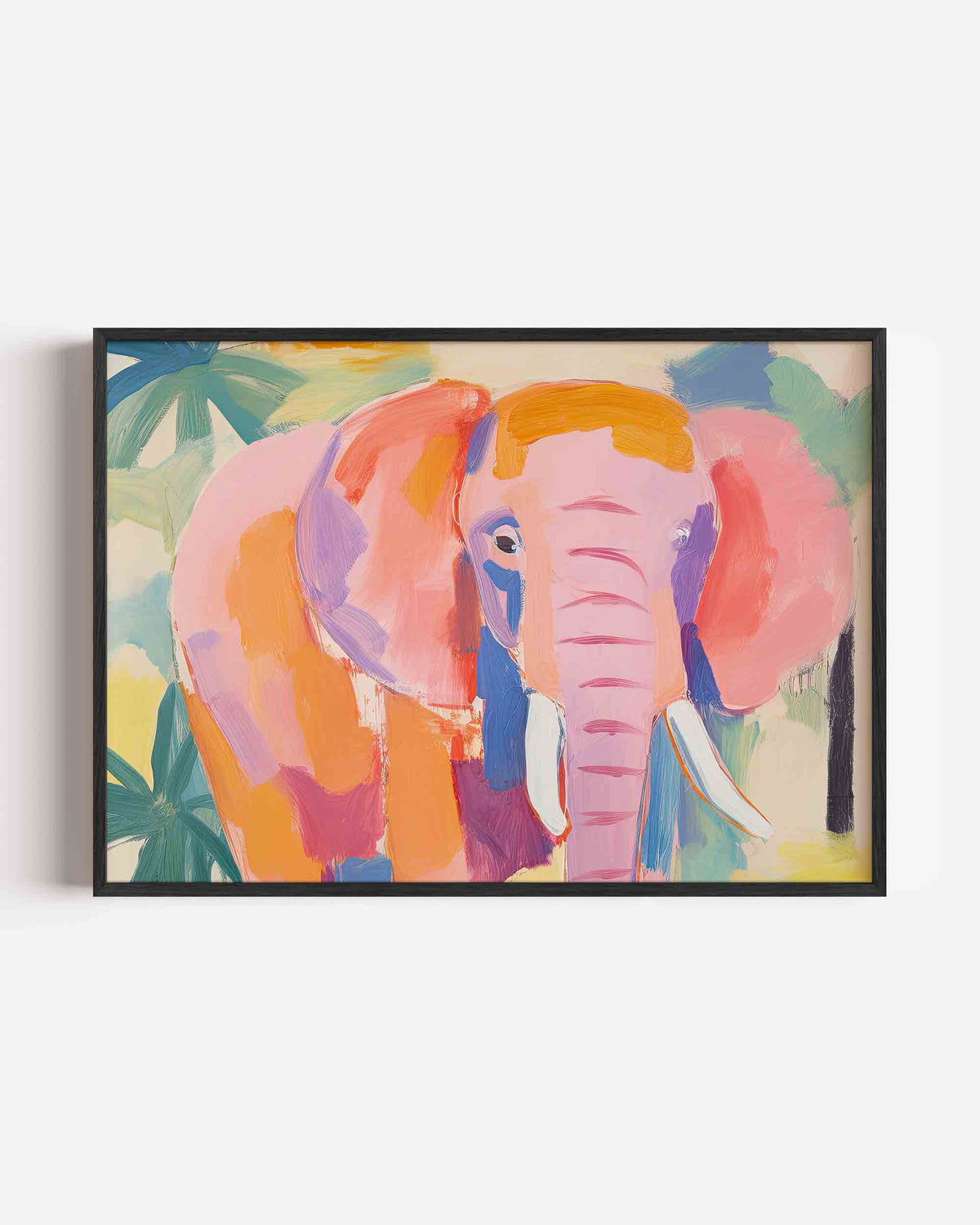 Olifant in kleurrijke tinten – landscape kinderposter als wanddecoratie