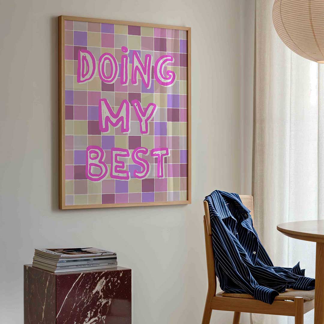 Doing my best – kleurrijke illustratie poster in staand formaat
