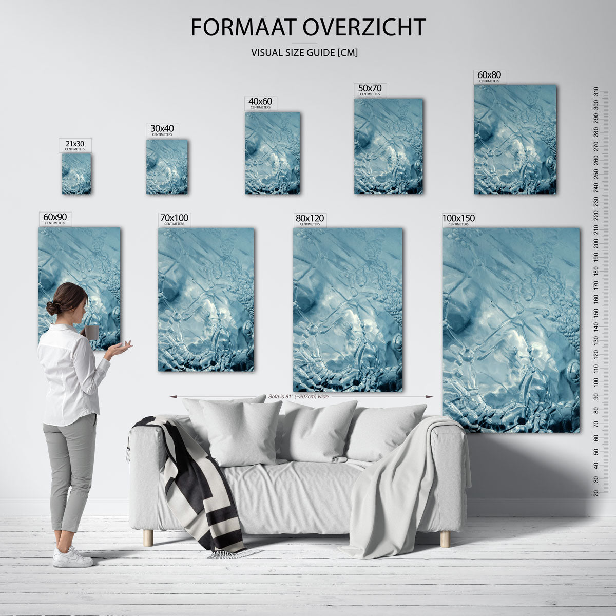 Glanzende structuren poster – sfeerbeeld – deze poster toont een glanzend oppervlak met vloeiende lijnen en organische