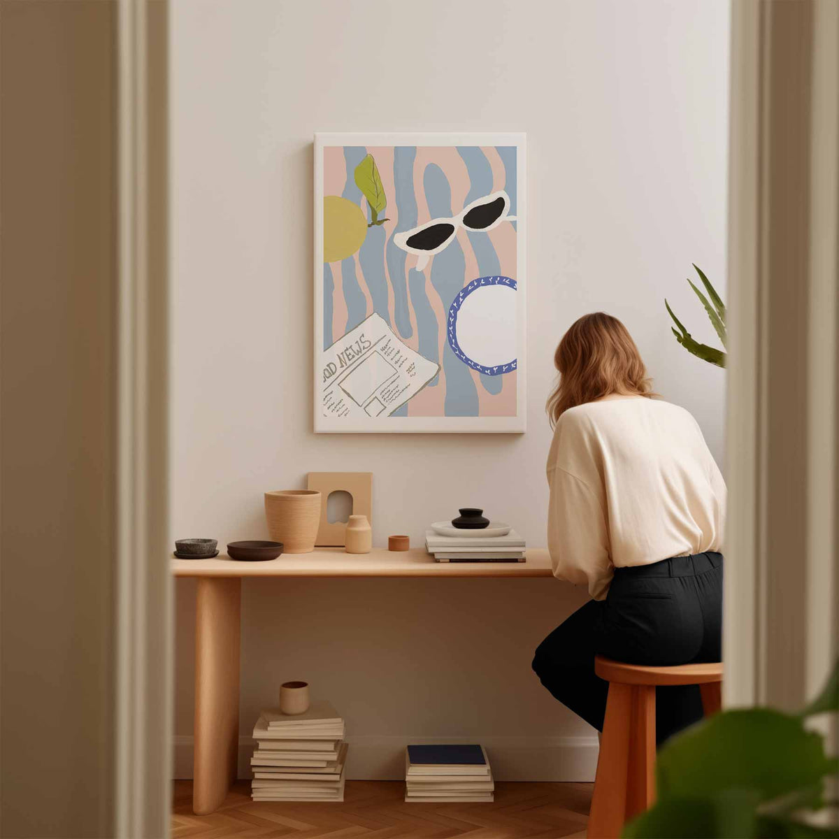Zonnige Dag Invloeden – modern portret kunstwerk van WallArtistic