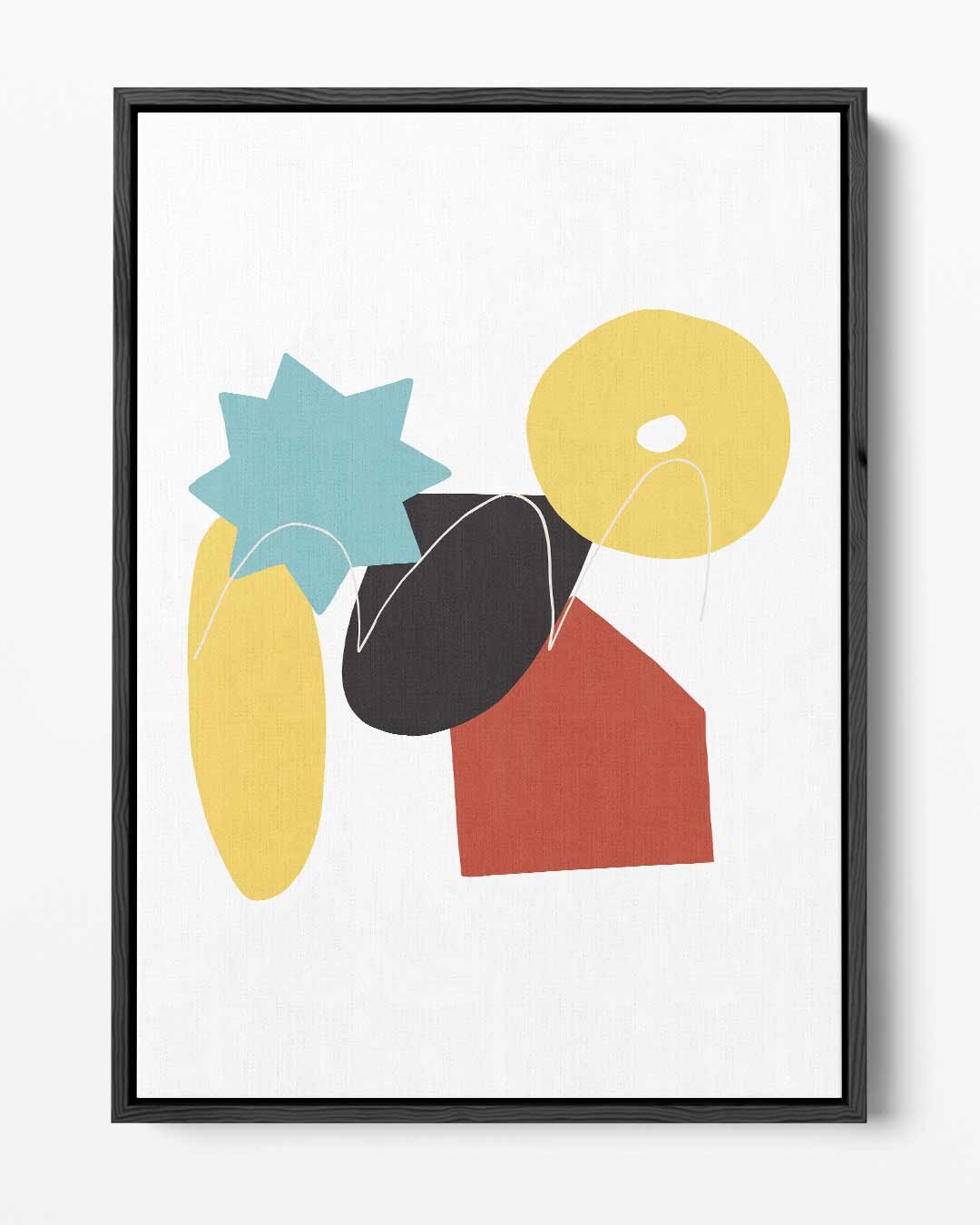 Speelse Abstractie in Vormen – portret kunstwerk als wanddecoratie