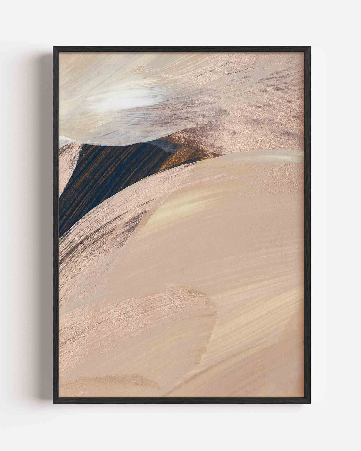 Abstracte beige penseelstreken – schilderkunst portret poster als wanddecoratie