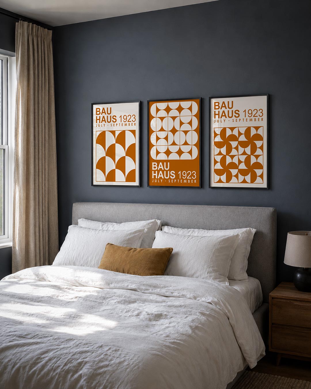 Vorm en kleur posterset – derde productweergave – deze posterset in drie delen toont een ritme van halve cirkels en