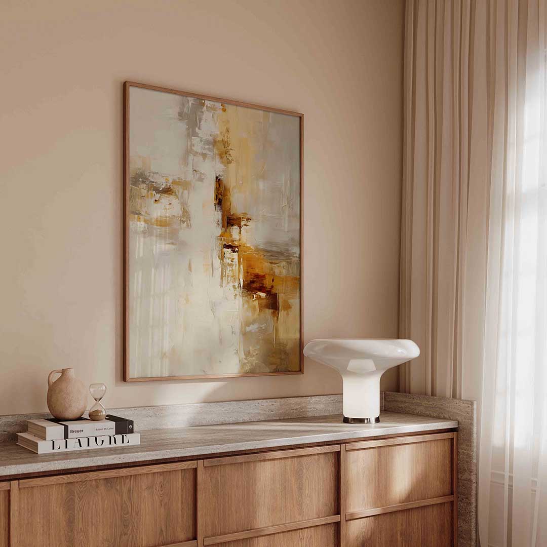 Abstracte beige en bruine – textuur poster in staand formaat