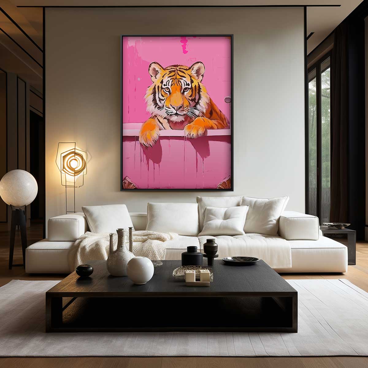Opera d'arte Tigre nel Bagno
