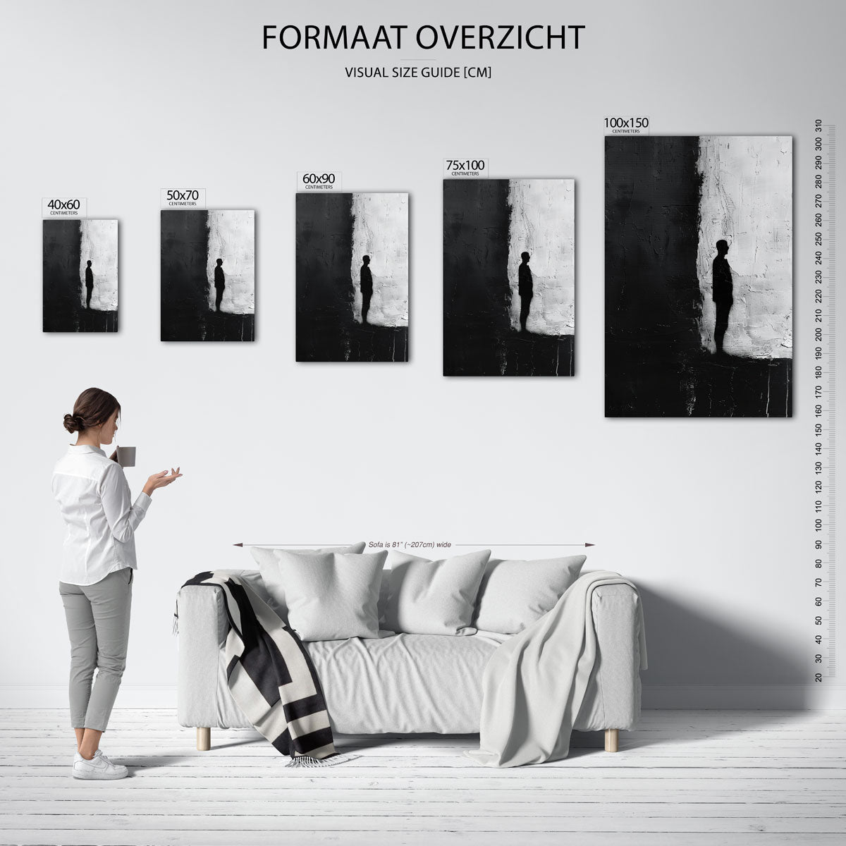 Silhouet contrast – staande wanddecoratie van WallArtistic
