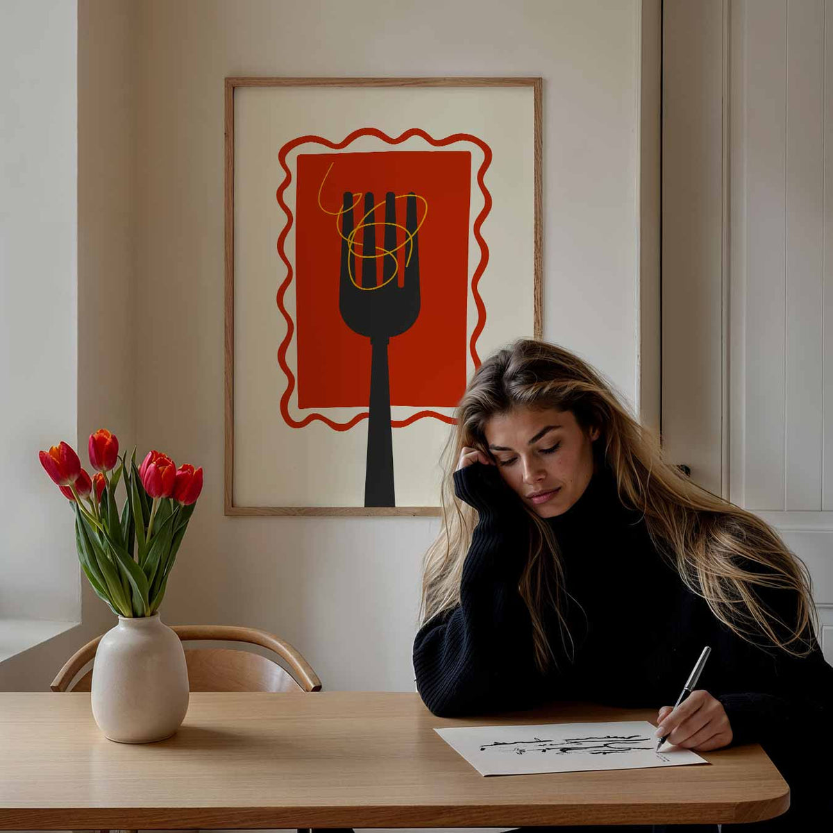 Culinaire Kunstposter – staande muurposter met zomerse uitstraling