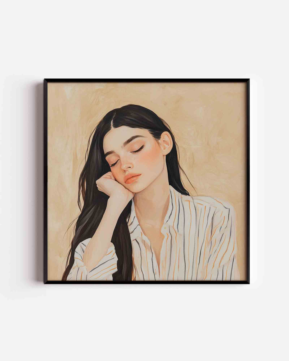 Slapende vrouw – moderne vierkante poster als wanddecoratie