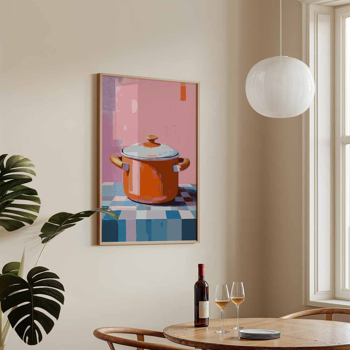 Vrolijke Retro Pan – keukenposter in staand formaat