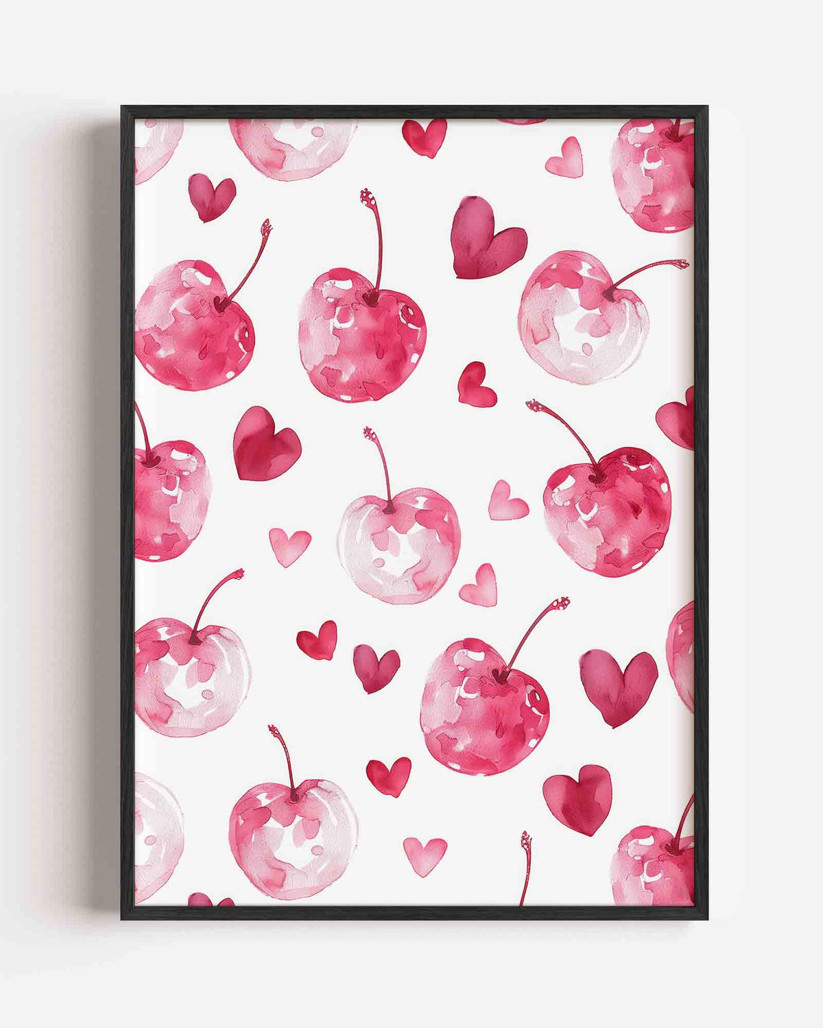 Kersen en harten – kids portret poster als wanddecoratie