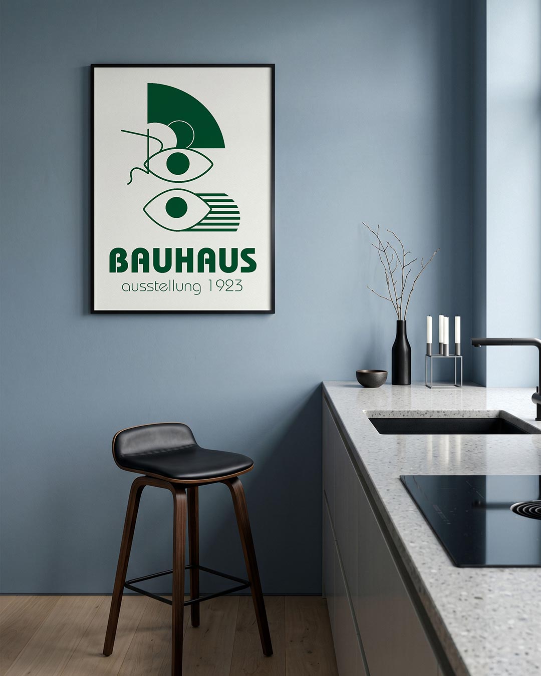 – geometrische Bauhaus poster in staand formaat