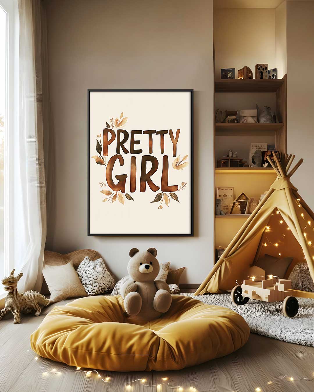 Lovely Girl Bloemenposter – staand kunstwerk voor modern interieur