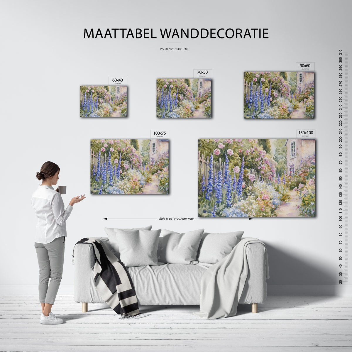 Bloementuin zomer – kunstwerk op canvas, dibond of plexiglas