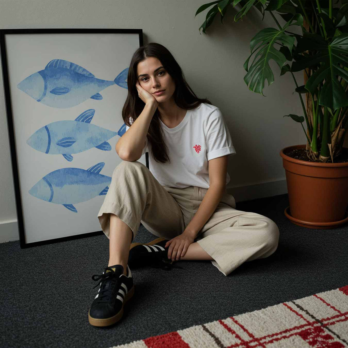 Waterverf Vissen Kunst – staande muurposter met dierenthema