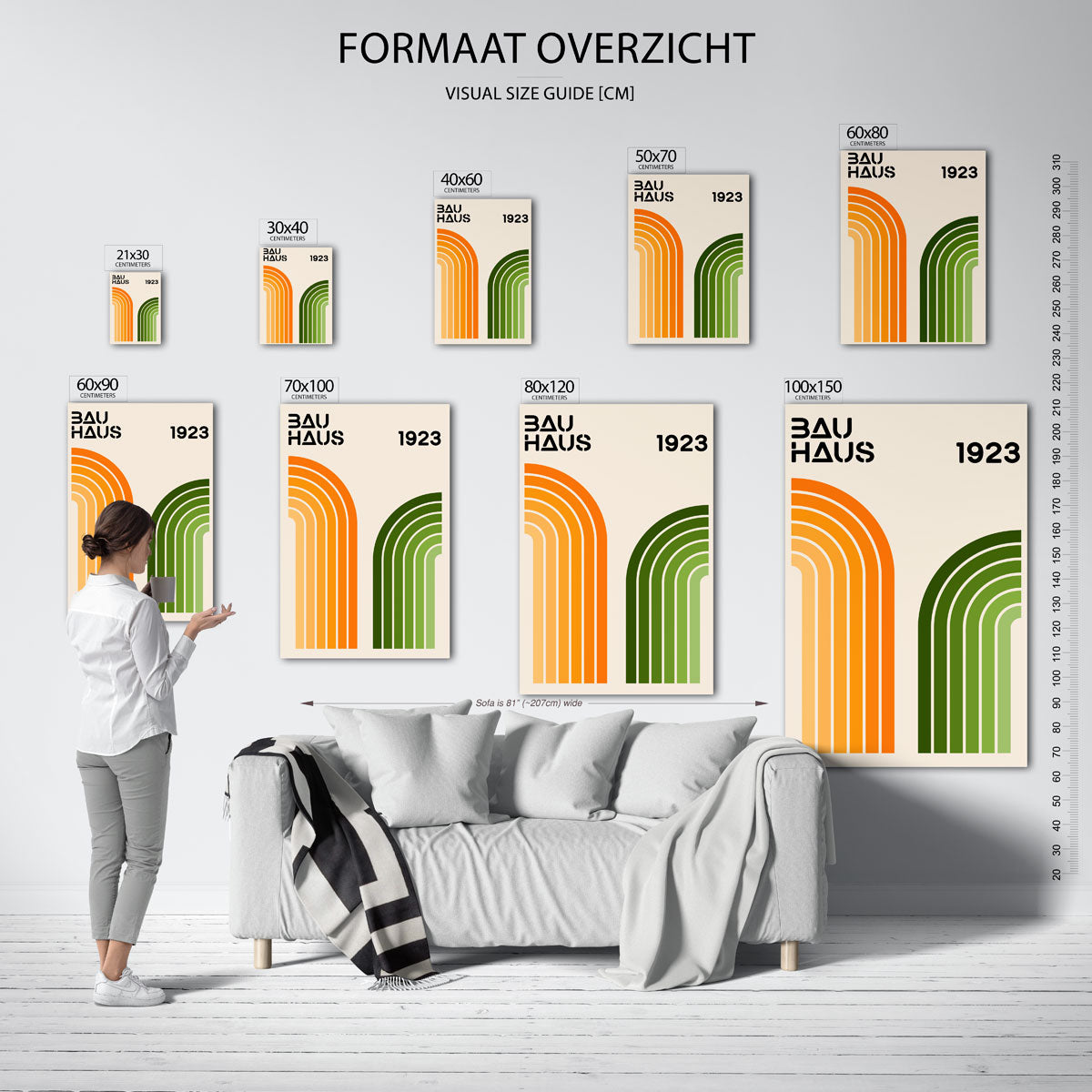 Kleurvlakken en lijnen – geometrische poster in Bauhaus-stijl van WallArtistic
