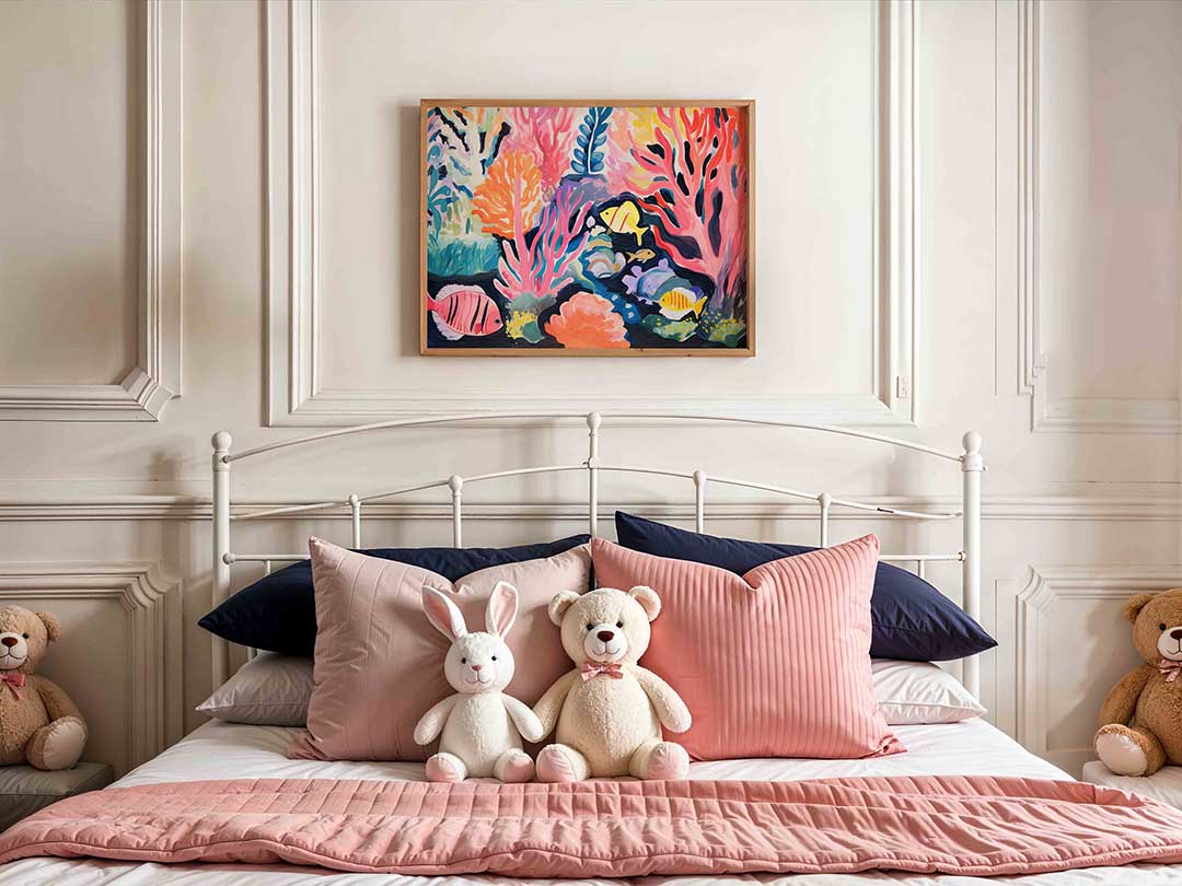 Kleurrijke onderwaterwereld – kids poster in liggend formaat