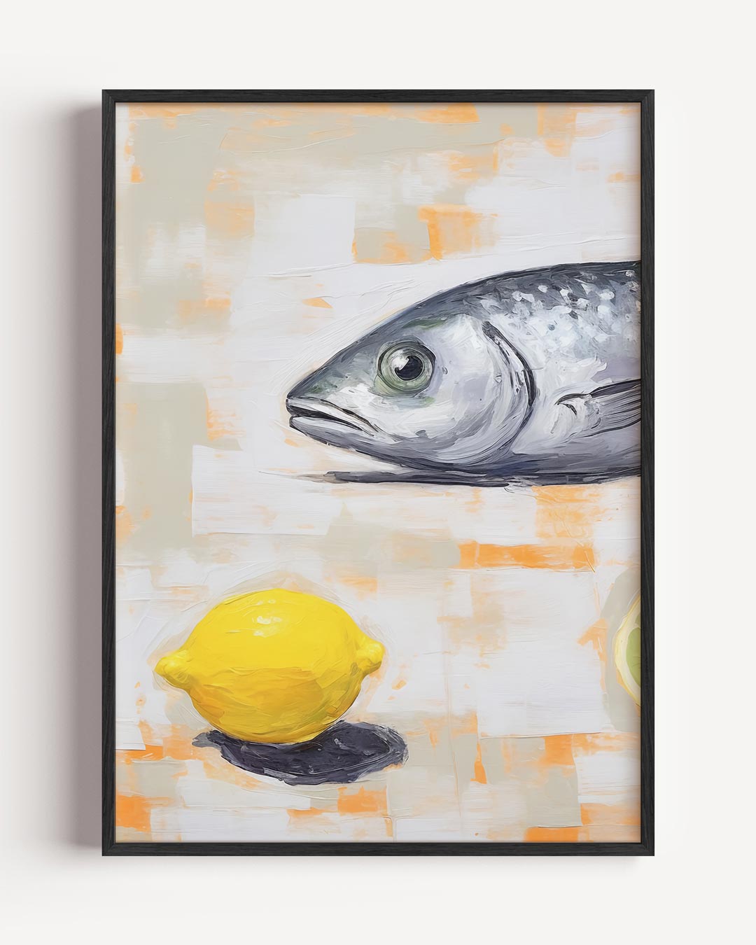 Stijlvolle Vis & Citrus Wandschildering – keuken portret poster als wanddecoratie
