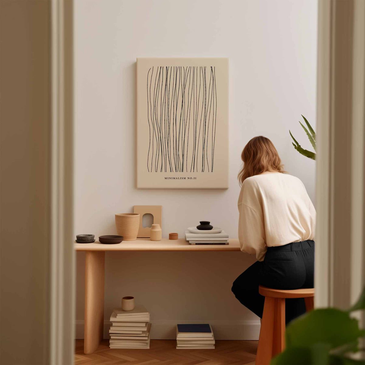Minimalisme No. II Wanddecoratie – modern portret kunstwerk van WallArtistic