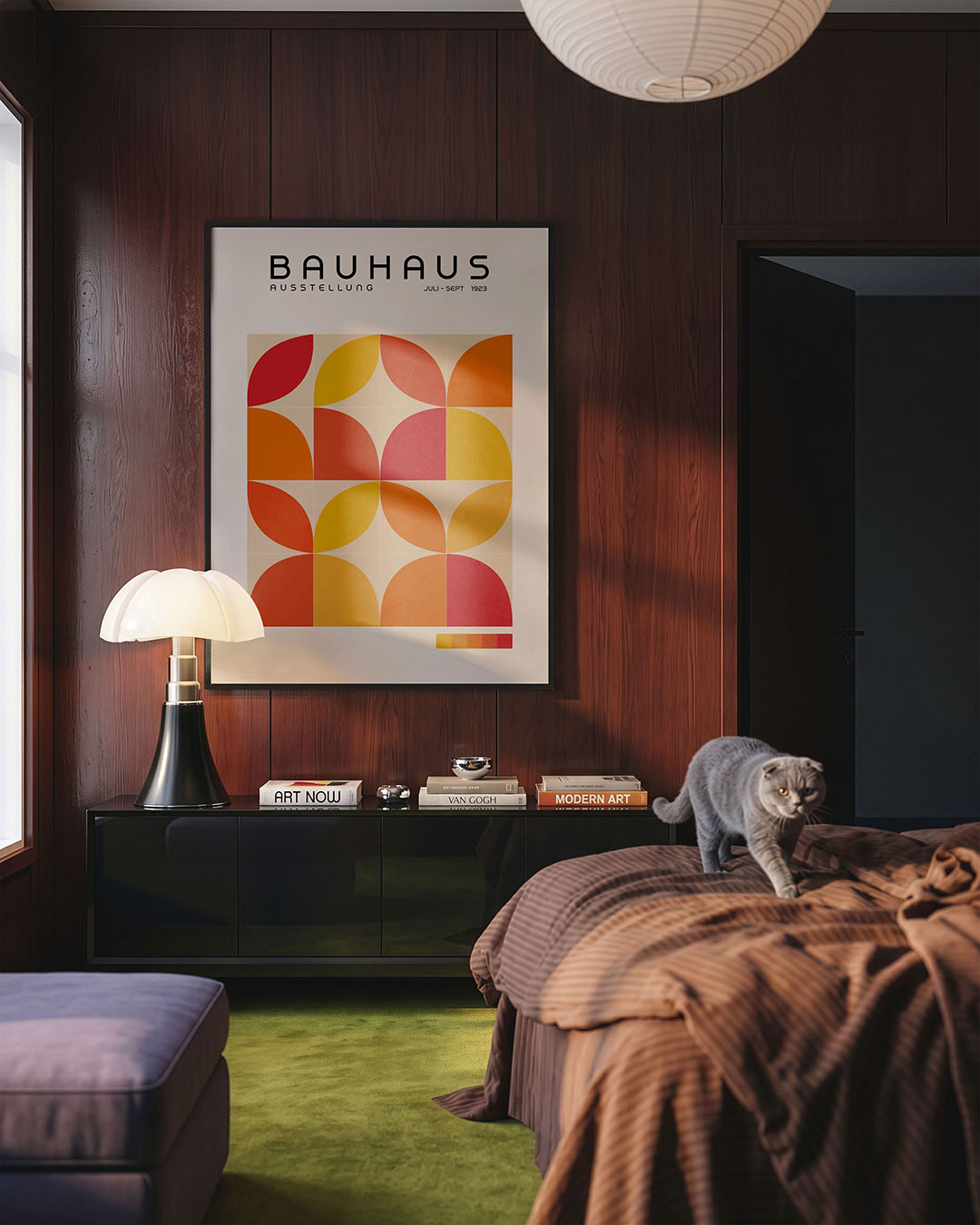 Vormritme en kleur – geometrische Bauhaus poster in staand formaat