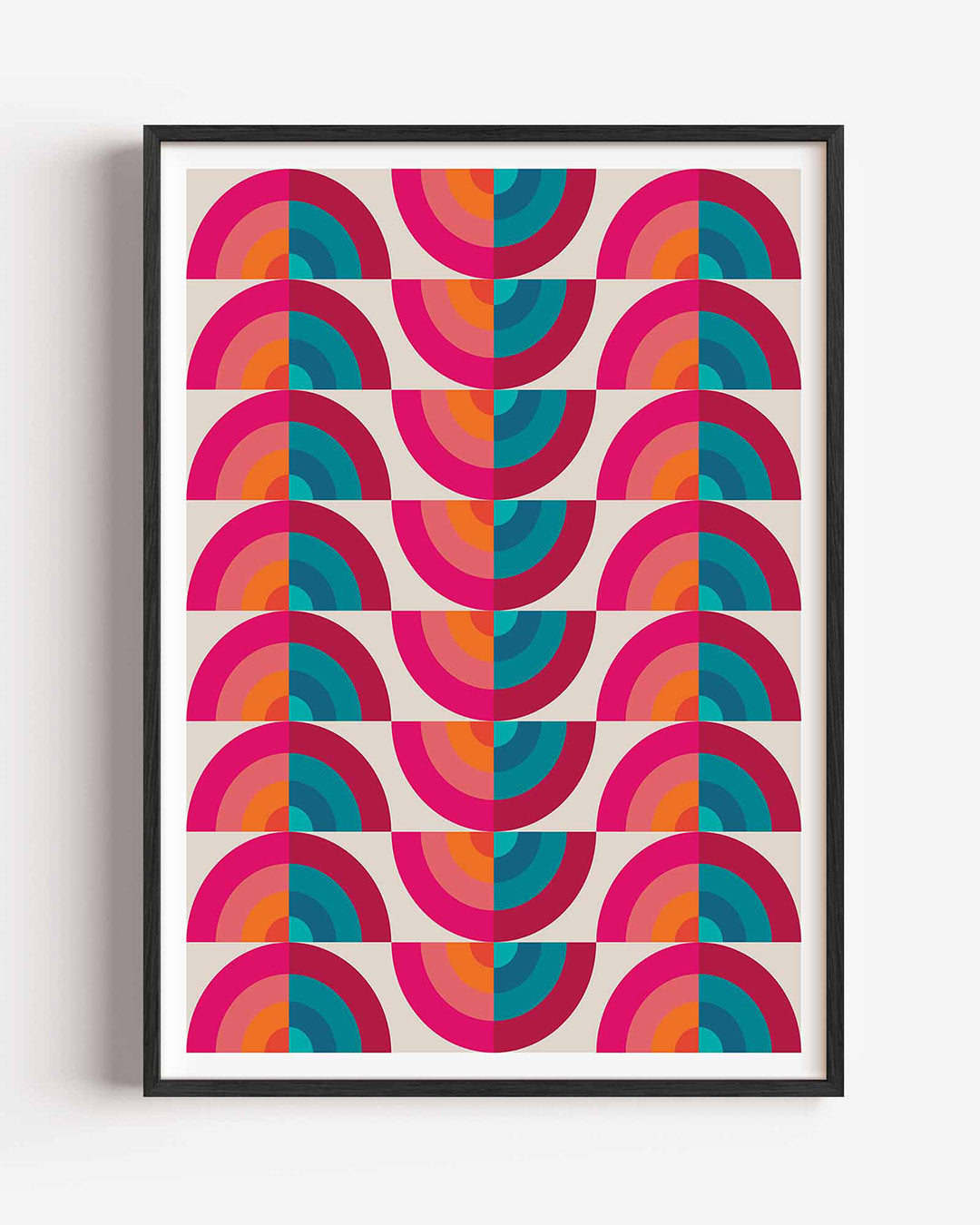 Vormritme en kleur – staande Bauhaus poster als wanddecoratie