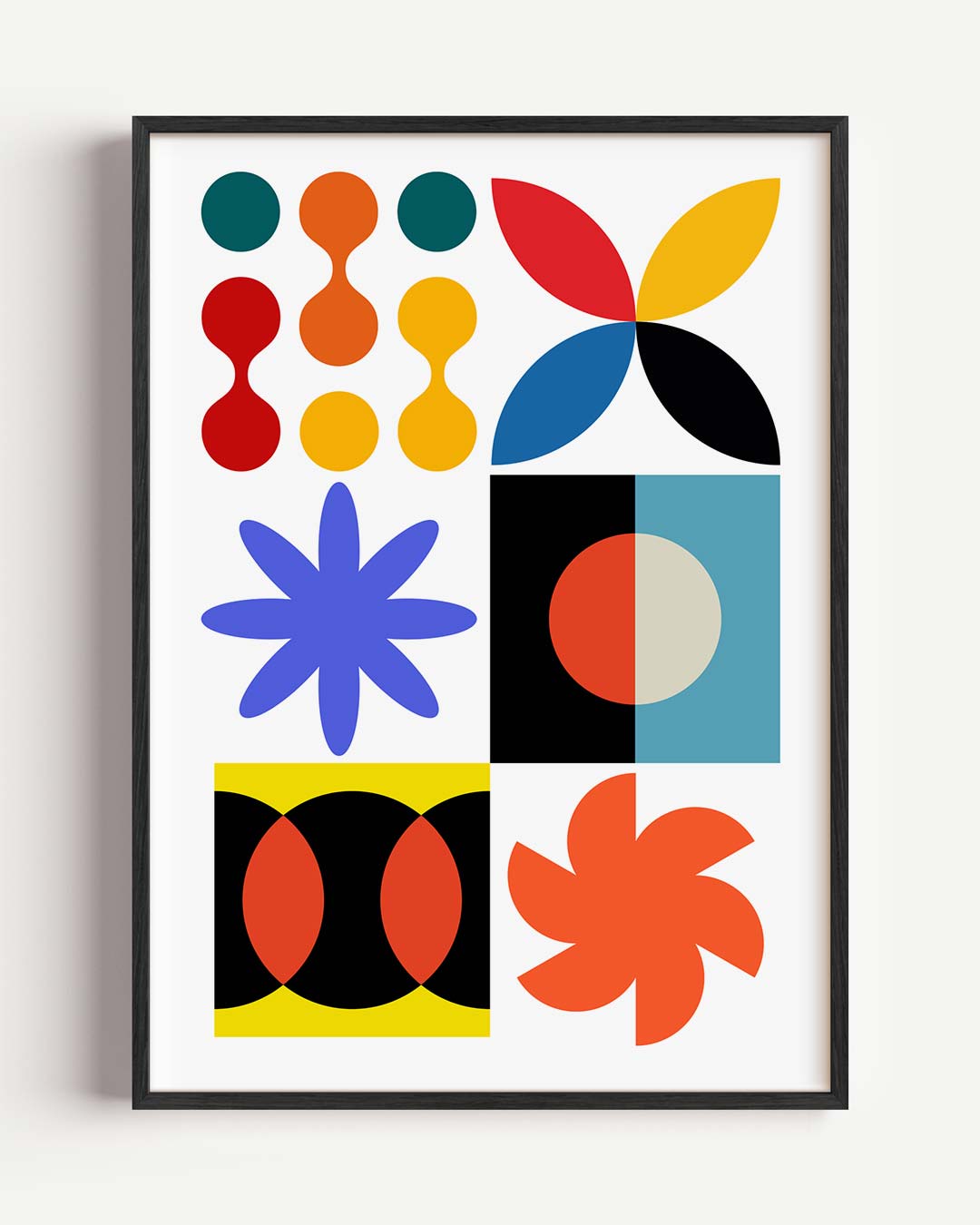 Kleurrijke Geometrische Vormen – dieren portret poster als wanddecoratie