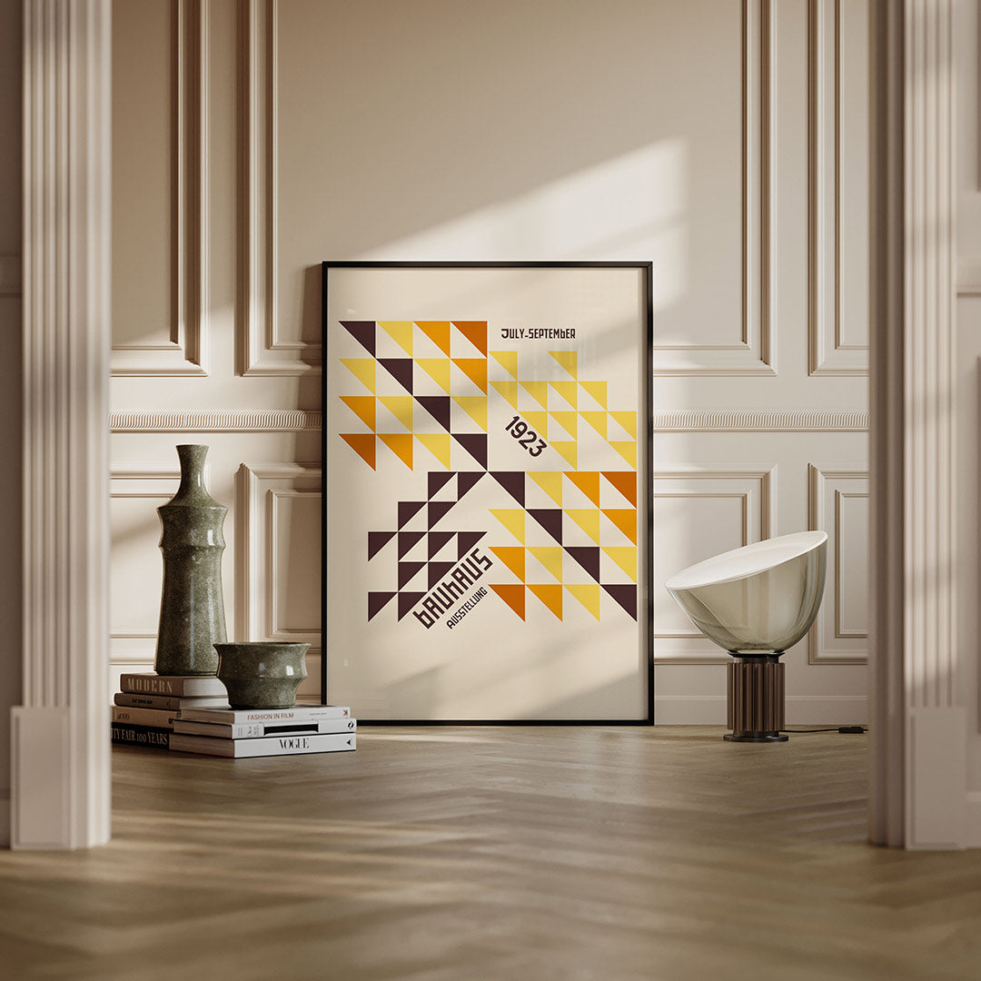 Driehoekige vlakverdeling – moderne Bauhaus wandkunst als poster