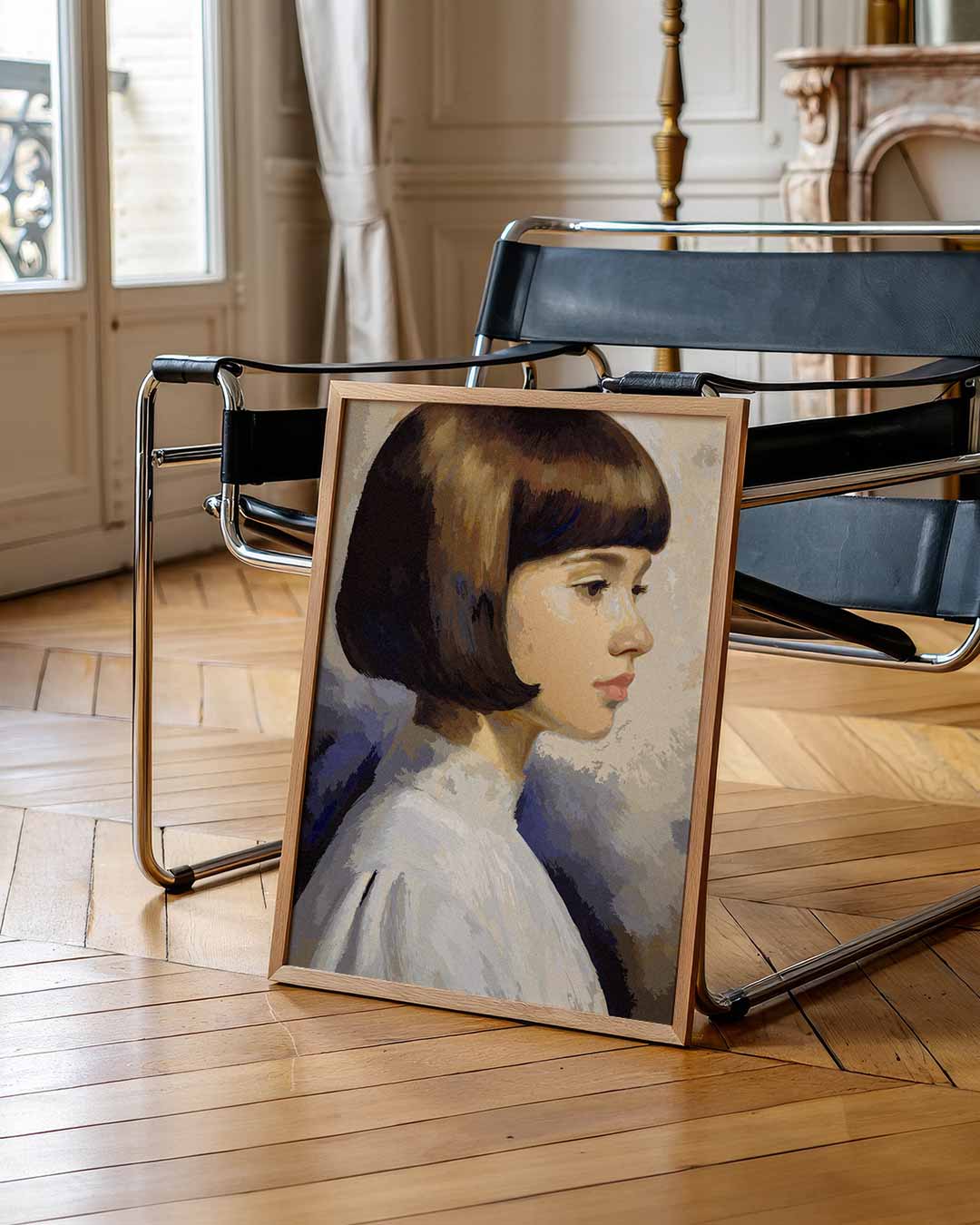 Vrouwelijk Klassiek Portret – staande muurposter voor Pasen
