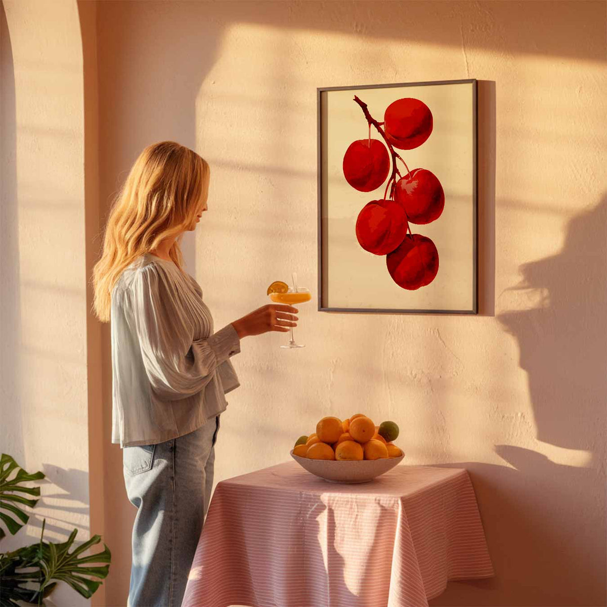 Elegante Rode Vruchten – keuken poster als sfeervolle staande wanddecoratie